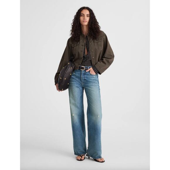 Madewell The Petite Low Slung Baggy Jean Robertson Wash Rigid Blue US 26P NWT - Picture 1 of 15